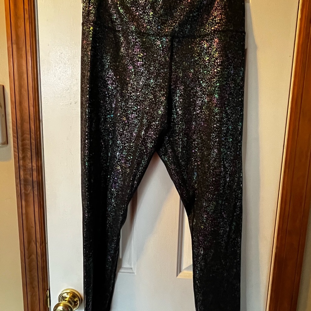 ZYIA Black with Multi color shimmer Leggings